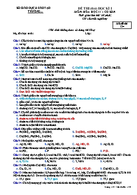 Đề thi (thử) học kì I môn Hóa học 11 (cơ bản) - Mã đề thi 134